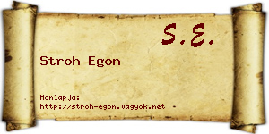 Stroh Egon névjegykártya